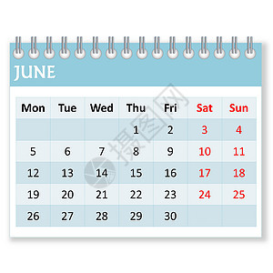 June 的日历工作表黑色红色办公室白色日程季节假期规划师创造力笔记图片