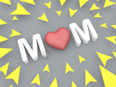 3D妈妈短信黄箭 母亲日概念图片