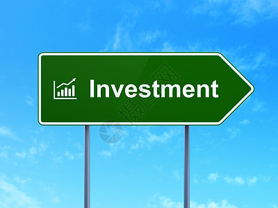 金融概念 投资与增长图 路标标志背景图图片