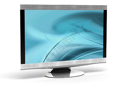 高清晰度电视技术金属白色展示黑色屏幕娱乐监视器蓝色电子产品图片