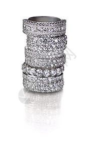 堆叠成群的钻石结婚联姻戒指配饰婚姻反射订婚纪念日周年婚礼奢华金属金子图片