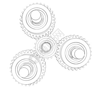 带渔具的机制机械齿轮车轮工程线条技术工业科学草图蓝图图片