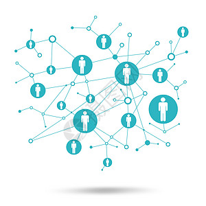 社交网络 在衣帽点是人类的圣像线条互联网曲线元素设计网格图片