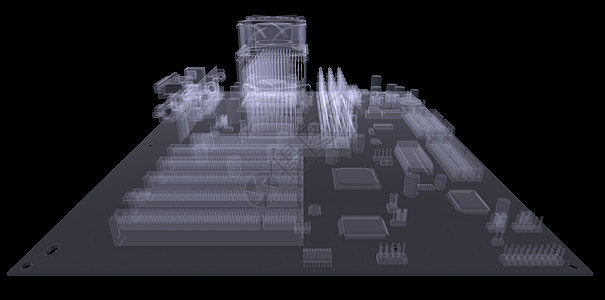 背板 X光成型网络硬件芯片x光技术处理器黑色电子电气连接器背景图片