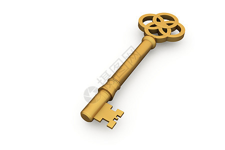 数字生成闪亮金金键开锁绘图钥匙概念性安全金子计算机背景图片