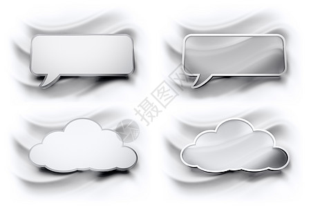 光滑语言泡沫 两种格式标签话框图标讨论金属通讯邮件博客气泡媒体图片