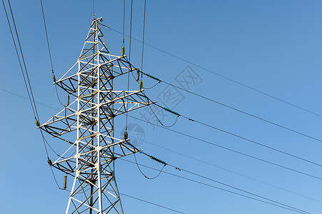 高压电压电线传播天空线条工业力量金属活力技术电气电缆图片