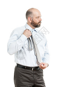 生意人选择打领带胡须蓝色职业套装人士黑色男性裙子经理商业图片