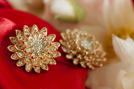 彩色织物上的结婚戒指热情订婚宝石夫妻周年金子蜜月珠宝商结婚戒指浪漫图片