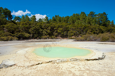 绿松石湖地震地标山脉地热陨石沸腾喷泉旅游火山蓝色图片