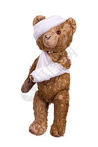 患有疾病的泰迪熊伤口儿科孩子卫生保健痛苦悲伤医生伤害玩具熊图片