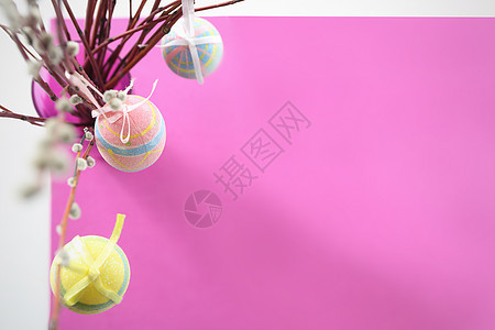 复活节鸡蛋文化植物传统粉色快乐妻子树枝季节性风俗区系图片