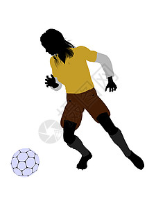 女性足球选手女孩插图玩家剪影门柱运动守门员足球服运动员图片