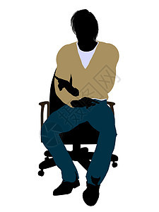 以主席身份坐在一旁的  临时脱衣男  讲解工作服裙子剪影椅子插图衬衫裤子男生男性男人图片