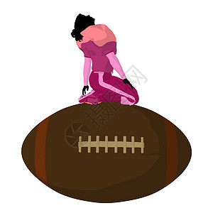 女性足球运动员 I 说明Silhouette消遣烤架插图足球服运动剪影玩家头盔橄榄球女士图片