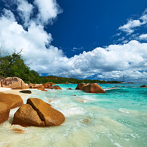 塞舌尔美美海滩活动假期花岗岩享受海洋冲浪旅行海浪水晶石头图片