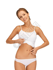 粘缩概念重量衬衫身体运动女孩腹肌内衣饮食肚子臀部图片