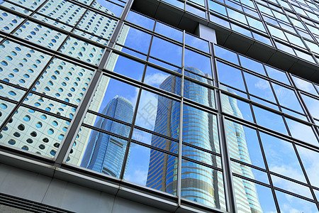 现代商业中心反射建筑学银行阴影蓝色办公室技术住宅玻璃窗户图片