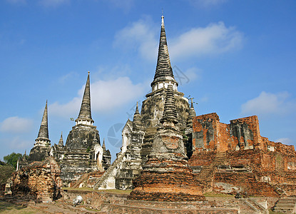 泰国景点泰国Ayutthaya景点寺庙旅游建筑学佛塔全景历史宗教石头宝塔背景