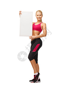 白白板运动女运动员产品培训师损失重量海报减肥木板教练微笑框架图片