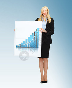持有带有图示板的女商务人士训练咨询女士工人女性办公室图表成功会议银行业图片