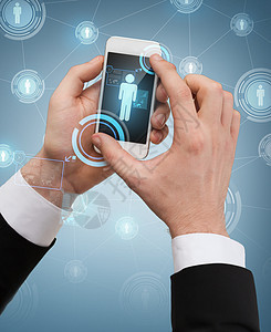 商业商智能手机触摸屏幕网络博客商业男人团体团队电话全世界上网朋友们图片