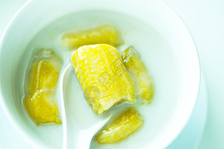 椰子奶香蕉 甜黄黄色香蕉椰子甜点水果热带牛奶丝绸食物文化美食营养图片