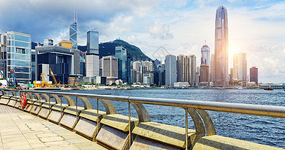 香港海港木头摩天大楼桅杆市中心天空海洋城市旅游建筑中心背景图片