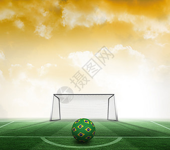 以巴西文颜色的足球沥青计算机绘图世界锦标赛杯子黄色运动闲暇全球背景图片