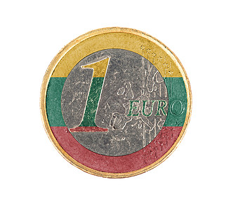 欧元硬币 1 欧元会员金子银行旗帜经济古董商业储蓄财富资格图片