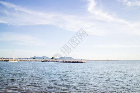 放松深蓝海岸风景图片