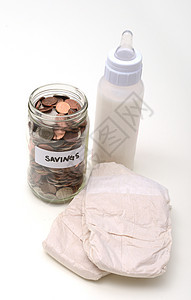 婴儿项目储蓄瓶子银行业金融公式纸尿裤订金卫生孩子预算便士图片