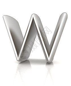 3D Metall 字母“ W”图片