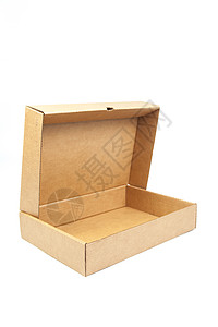 白色背景的棕色纸盒送货礼物邮政运输纸板盒子船运包装店铺空白图片