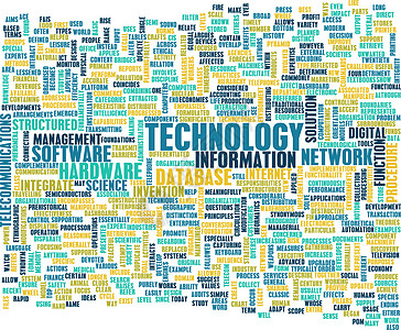 科技词云信息技术投资预算研究数据库互联网安全经营电子理念图片