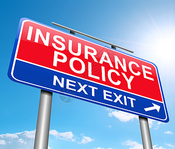 保险概念路标被保险人事故插图保障政策损害金融赔偿合同图片