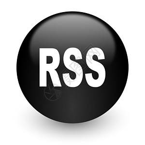 rss 黑色光滑的互联网图标渠道网络广播博客播客全球化圆圈按钮报纸文档背景图片