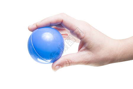 蓝球奉献圆形压力一部分白色安全棕榈地球蓝色身体图片