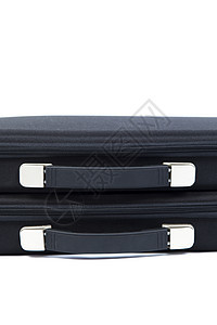 黑色公文包重叠包装手提箱旅行金属手提包贮存商业人士配饰皮革图片
