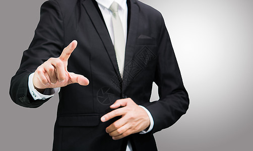 商务人士站立姿势显示手与手隔离商务男人空白奢华白色手指领带裙子黑色男性图片