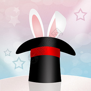 神奇帽子中的兔子背景图片