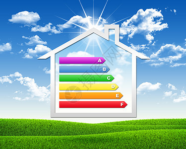 带有电网能效的房屋图标财产生活图表草地生态网格天空评分商业房子图片
