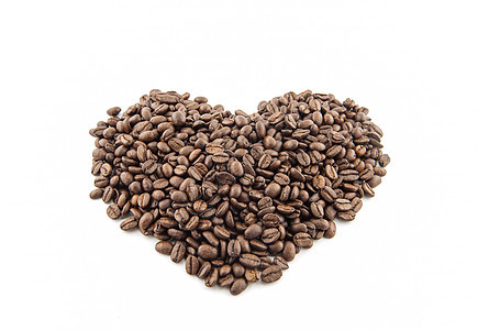 在白色背景上的咖啡豆咖啡店食物框架咖啡宏观棕色团体黑色背景图片