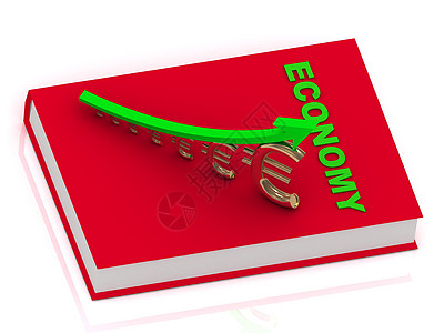 经济书籍和雕像种植金欧元图片