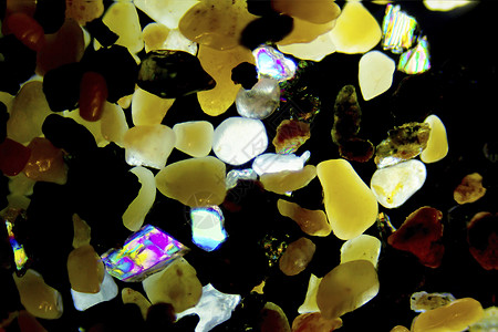沙粒的微摄影材料缩影矿物质纹理石头极化显微镜摄影谷物矿物图片