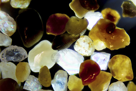 沙粒的微摄影石头砂粒极化矿物摄影矿物质缩影显微镜谷物科学图片