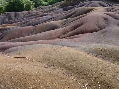 Chamarel 七色七色地球黄色侵蚀沙丘旅行粉色热带岩石沙漠红色火山图片