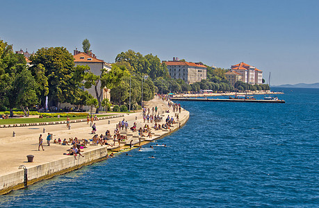 Zadar Riva在Dalmatia的海边视图图片