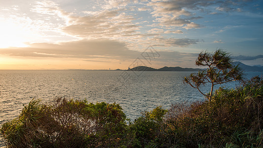 日落海景海洋海岸线墙纸支撑旅游天空太阳橙子反射海岸图片