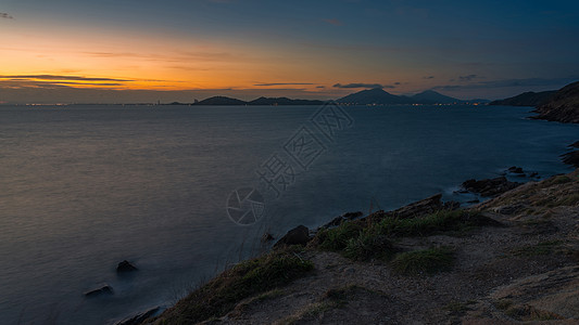 日落海景海岸反射地平线海岸线支撑场景墙纸太阳橙子阳光图片